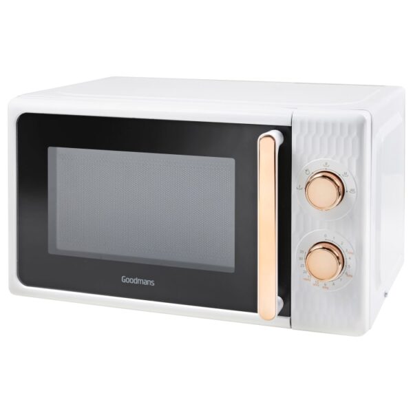 Goodmans Kitchen Set Microwave Toaster & Kettle White, Rose Gold Honeycomb Set